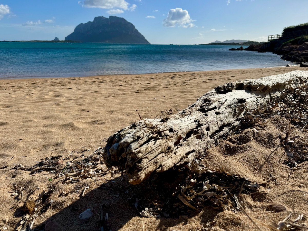 Beach at sunset near Porto San Paolo
